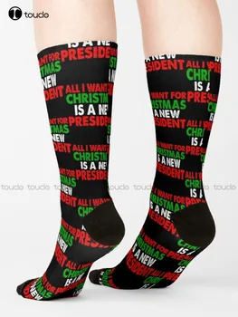 Все, что я хочу на Рождество, - это Новые носки President, Тонкие Носки для женщин, Персонализированные носки Унисекс для взрослых, подростков и молодежи в стиле Харадзюку