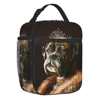 Сумка для ланча с портретом собаки-боксера, женская сумка для ланча Regal Pet Army, переносная сумка для ланча для пикника на открытом воздухе, коробка для еды