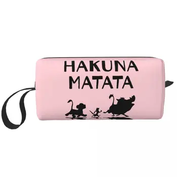 Косметичка Hakuna Matata Женская Модная Косметичка Большой Емкости Timon Pumba Makeup Case Для Хранения Косметичек