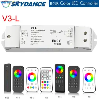 Skydance V3-L 3CH * 6A Контроллер 12-36 В постоянного тока (Push Dim) Светодиодный Контроллер затемнения для одноцветной ленты/Цветовой температуры/RGB 3 в 1
