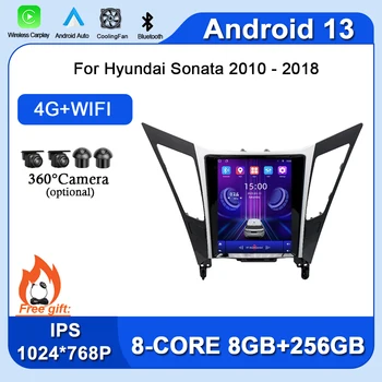 Для Hyundai Sonata 2010-2018 WIFI + 4G Android 13 Автомобильный Стерео Радио Мультимедийный Видеоплеер Навигация GPS Головное Устройство Carplay DSP