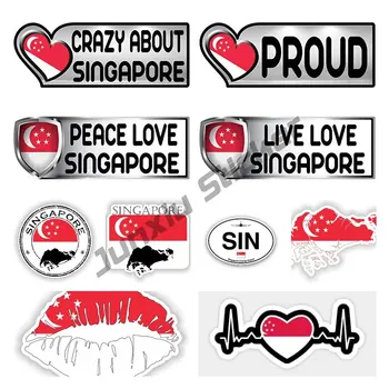 Наклейка Флаг Сингапура MF для ноутбука, книги, Холодильника, Гитары, Мотоциклетного шлема, ящика для инструментов, ПК, лодки, Водонепроницаемого декора