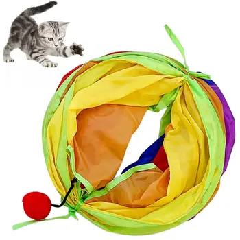 Туннель для радужных кошек Складные игрушки для домашних животных Игровые туннели для кошек Портативные игрушки для домашних животных для путешествий Отличный подарок для друзей, у которых есть