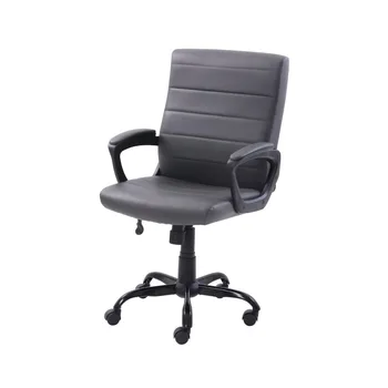 Офисное кресло Менеджера со средней Спинкой, Сшитая Кожа, офисное кресло, табурет, рабочий стул