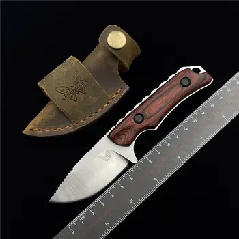 BM15017 Прямой Нож С Деревянной Ручкой G10 Открытый Кемпинг Рыбалка Выживание Тактический Нож Портативный Нож для Самообороны для Мужчин