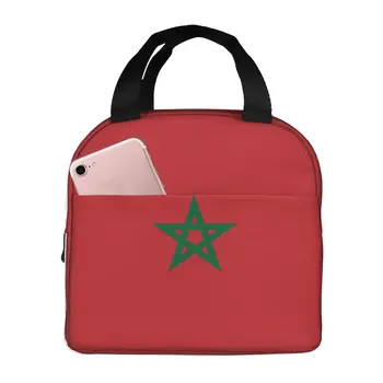 Сумка с флагом Марокко с сумкой для ланча для мужчин, женщин, детей, мальчиков, Переносной холодильник, термосумка для офисной работы, школы, пикника, пляжа, кемпинга