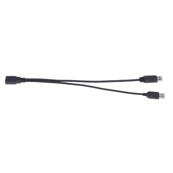 Черный USB 3.0 Женский к двум USB-штекерам, удлинительный кабель для передачи данных Y для 2,5-дюймового мобильного жесткого диска