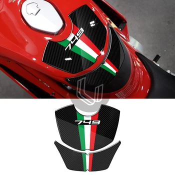 Для Ducati 749 2003-2006, наклейки для защиты бензобака мотоцикла из 3D-смолы под карбон