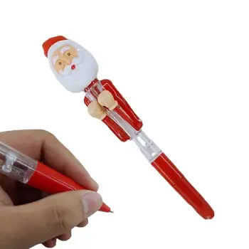 Рождественская шариковая ручка Симпатичная боксерская фигурка Санта-Ручка со светом Забавный уникальный праздничный подарок Рождественские принадлежности для библиотек
