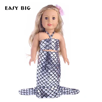 Оденьте свою куклу в купальный костюм русалки, идеально подходит для 18-дюймовых кукол, NR0016