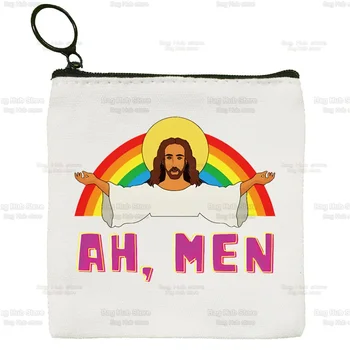 Иисус Забавный Карман для монет ЛГБТ, Винтажные Мужские Лесбиянки, Геи-бисексуалы, Кошелек Для мальчиков и Девочек, Держатели карт Rainbow Pride