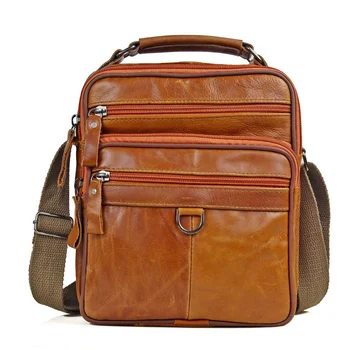 Повседневная мужская сумка через плечо из натуральной кожи, мужская сумка-мессенджер с маслом и воском, мужские маленькие портфели Crossboday