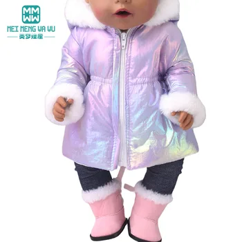 Подходит для 43-45 см Детской игрушки Новорожденная Кукла одежда модное блестящее хлопчатобумажное пальто Подарок для девочки