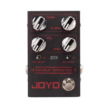 JOYO R-28 DOUBLE THRUSTER Bass Effects Перегружает педаль Резким и зернистым высокочастотным звуком, обеспечивающим Оснащение бас-гитары