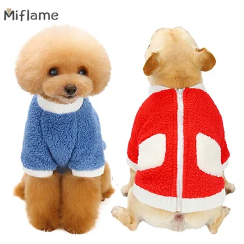 Флисовая одежда для домашних животных Miflame с карманами в стиле пэчворк, пальто для маленьких собак, одежда на молнии для щенков, зимний утепленный свитер для собак, верхняя одежда